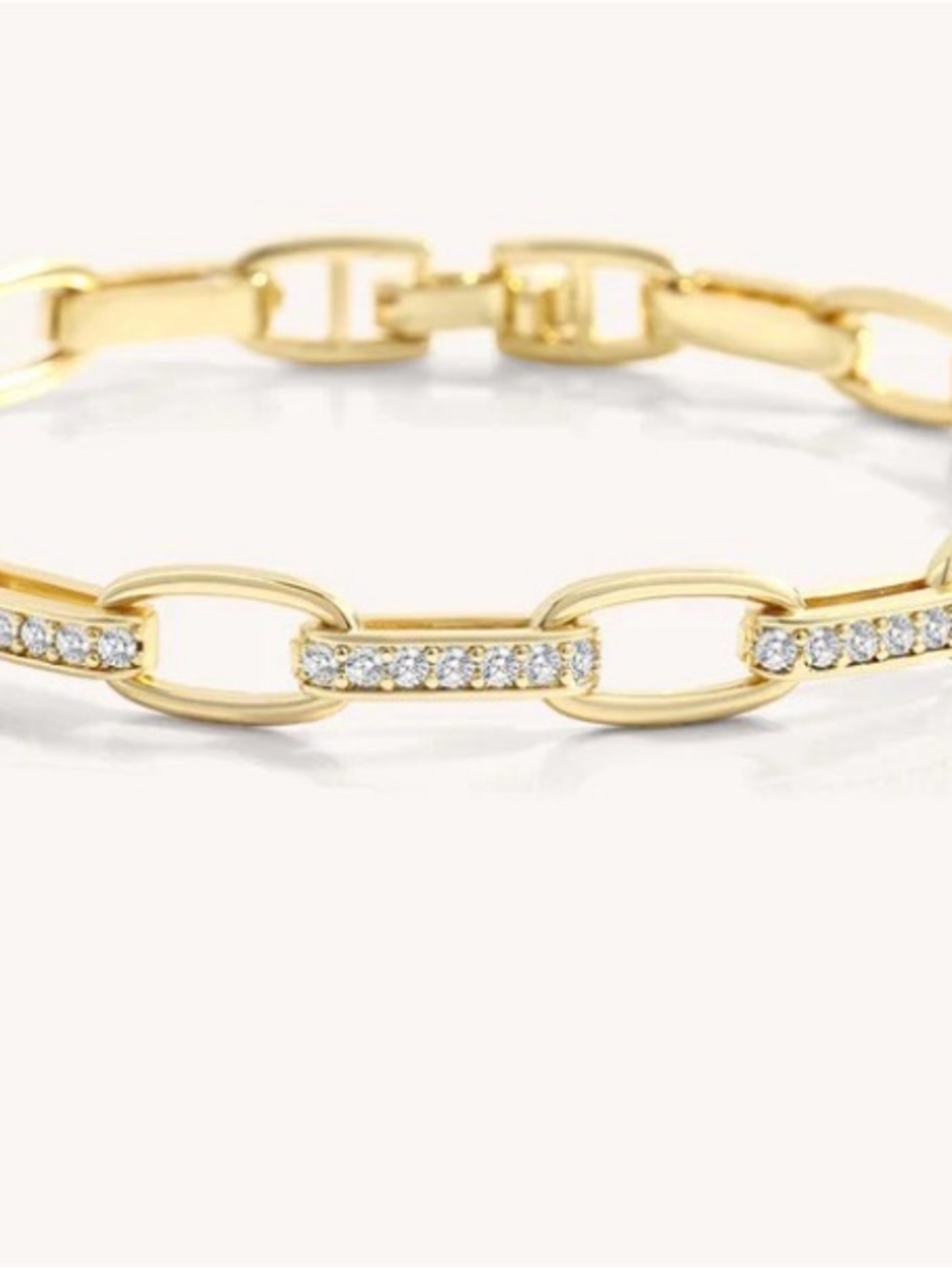 Gold Pave Link Bracelet